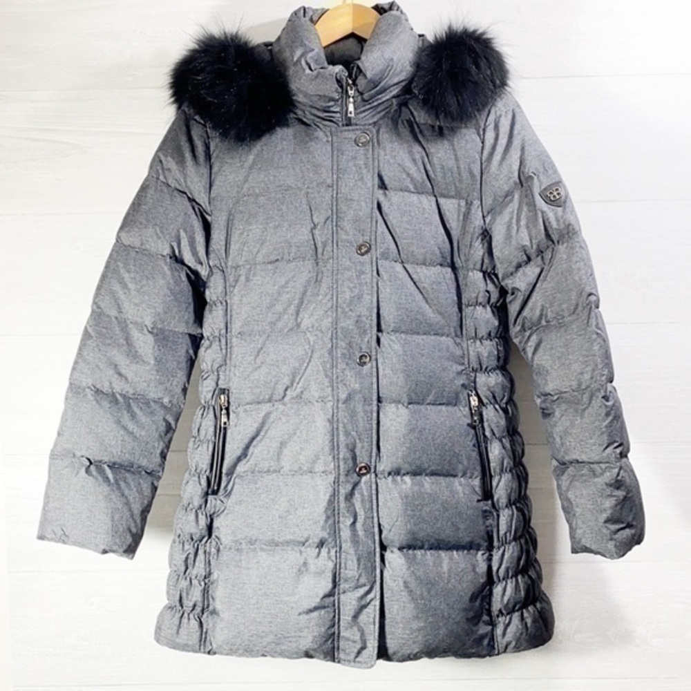 Basler Women’s Midi down Puffer Jacket Size 38 or 8 color Gray